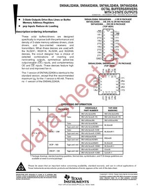 SN74ALS240ANE4 datasheet  